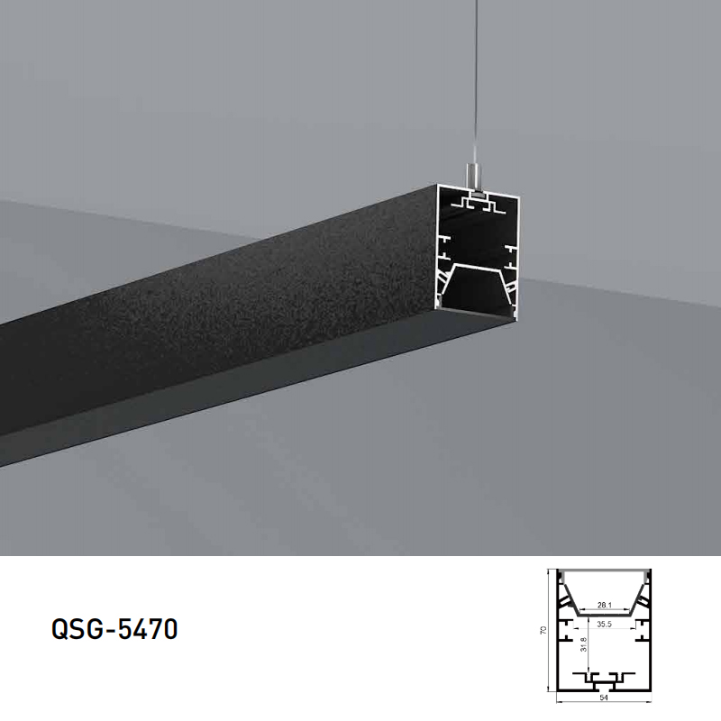 Hanging Black Aluminum Track For LED Strip Lighting For 28mm Quad Row Bright LED Rope Light Hanging Black Aluminum Track For LED Strip Lighting For 28mm Quad Row Bright LED Rope Light